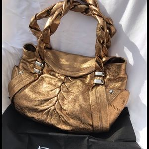 B. Makowsky magnetic closure bronze shoulder bag